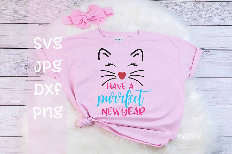 Have a purrfect new year, New years, SVG