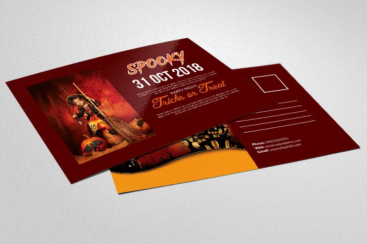 Halloween Party Invitation Postcard