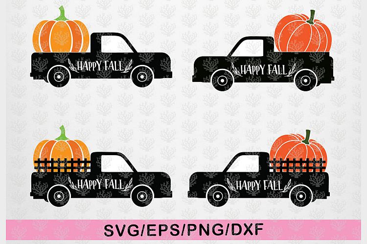 Happy Fall Pumpkin Truck - Thanksgiving SVG EPS DXF PNG