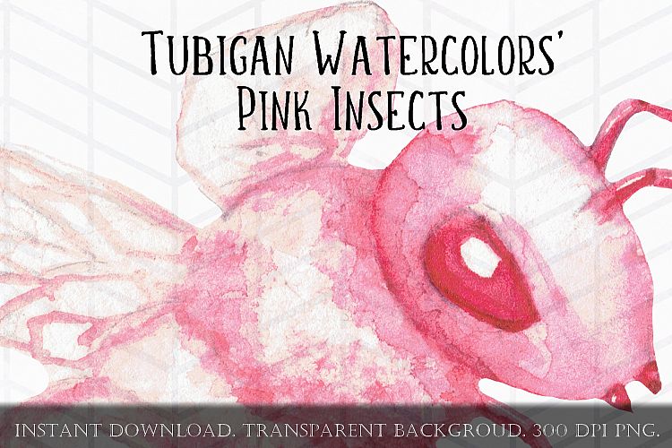 8 Pink Whimsical Bugs or Insects