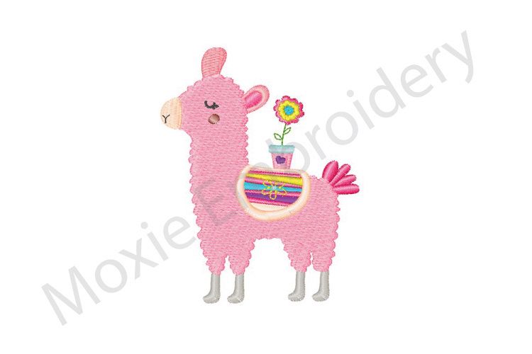 Llama Embroidery Design