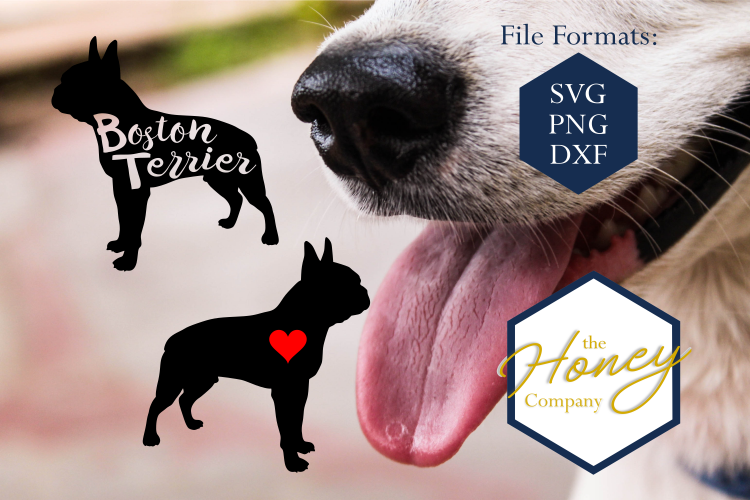 Boston Terrier SVG PNG DXF Dog Breed Lover Cut File Clipart