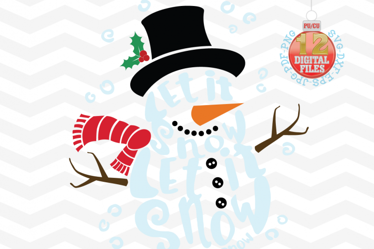 Snowman Svg - Let it snow Svg -2 in 1- Christmas SVG - Snow