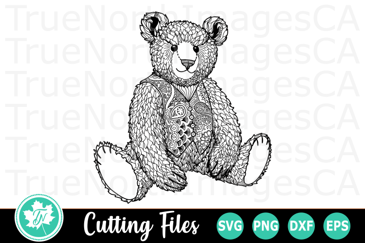 Download Zentangle Teddy Bear - A SVG Cut File