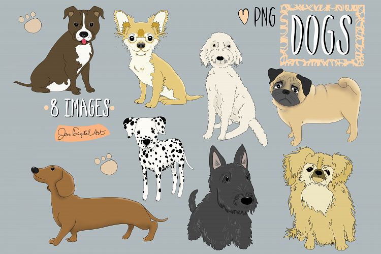 Dogs | 8 images | Clip art illustrations