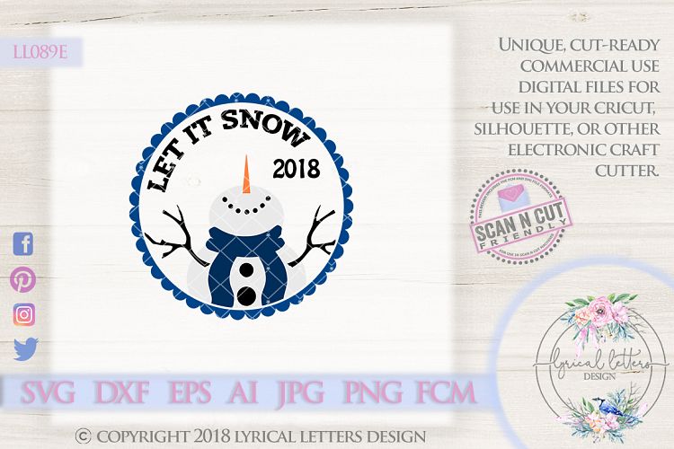 Download Free Svgs Download Sale Let It Snow Snowman Ornament Svg Cut File Ll089e Free Design Resources