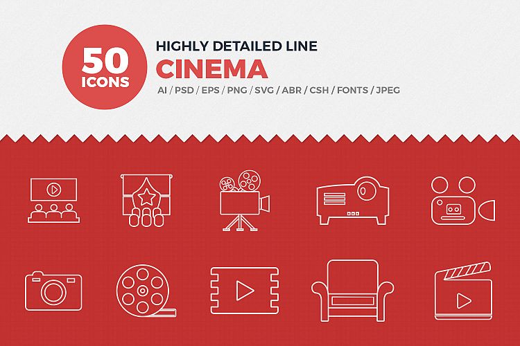 Line Icons Cinema Set