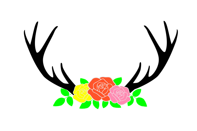 Download Deer floral antler svg (62707) | SVGs | Design Bundles