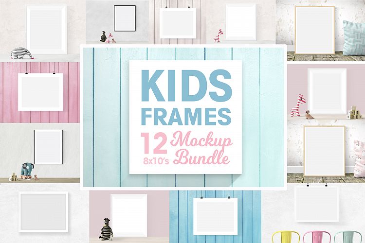 Kids frame mockup 8x10 bundle | nursery frames