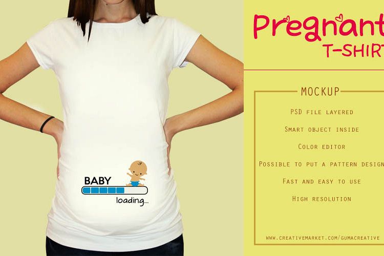 Pregnant T-shirt Mockup