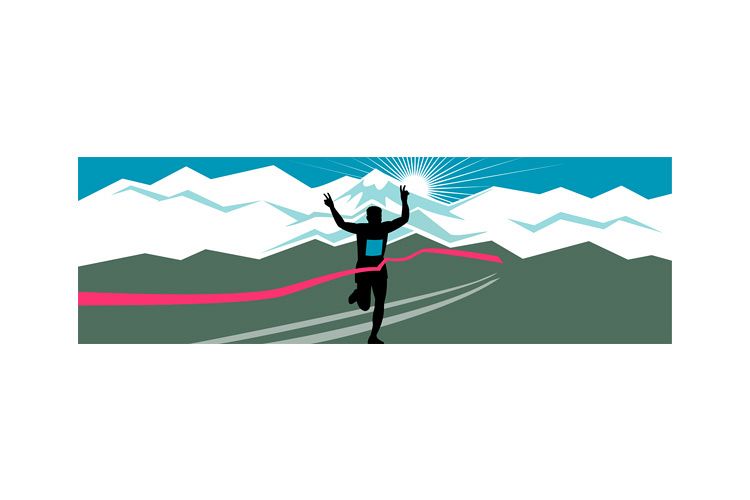 Marathon Runner Finishing Wide Format