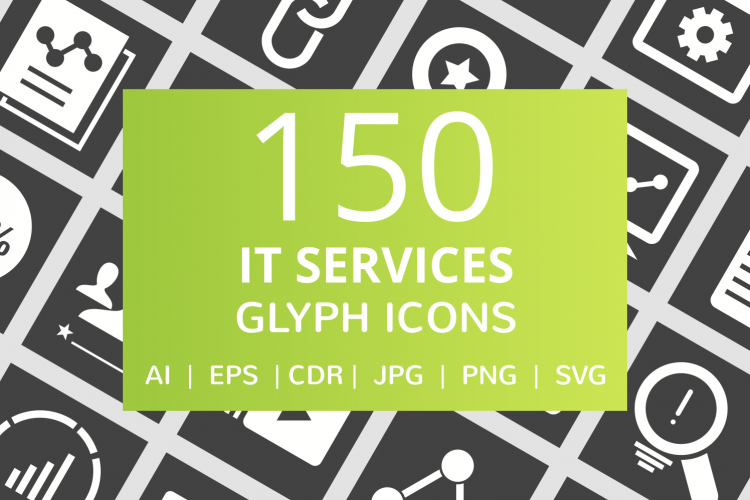 150 IT Services Glyph Inverted Icons