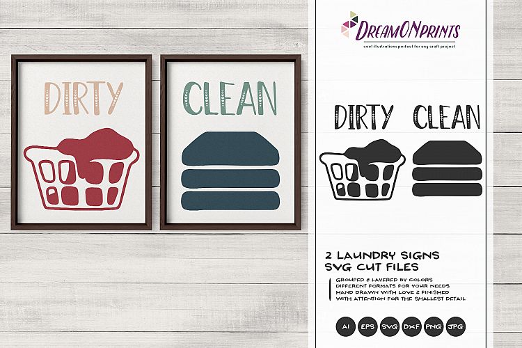 Download Dirty and Clean Laundry Signs Set of 2 SVG (261650) | Cut Files | Design Bundles