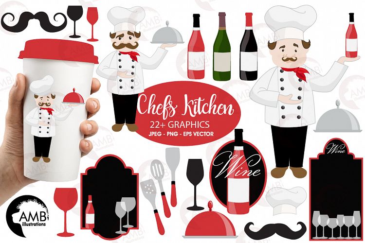 Kitchen Chefs clipart, graphics, illustrations AMB-914