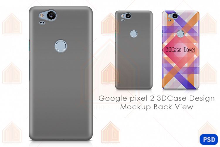 Google Pixel 2 3D Case Design Mockup Back View