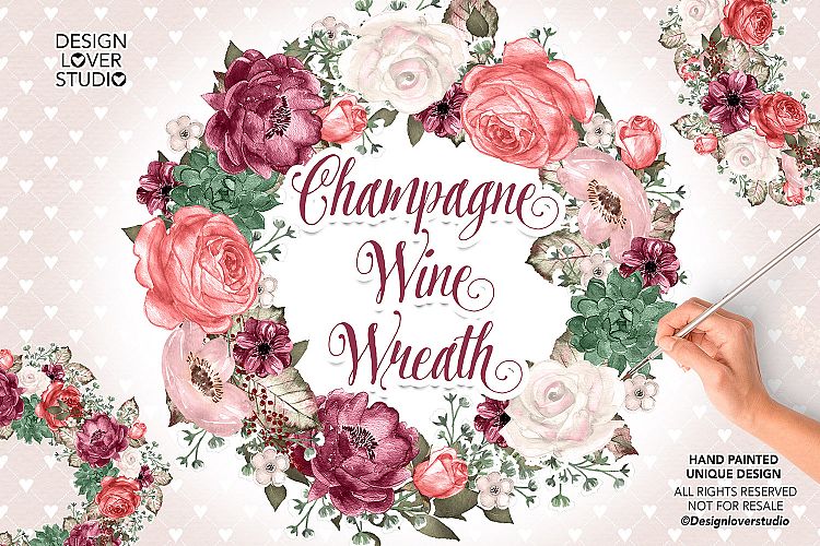 Champagne and Wine floral wreaths