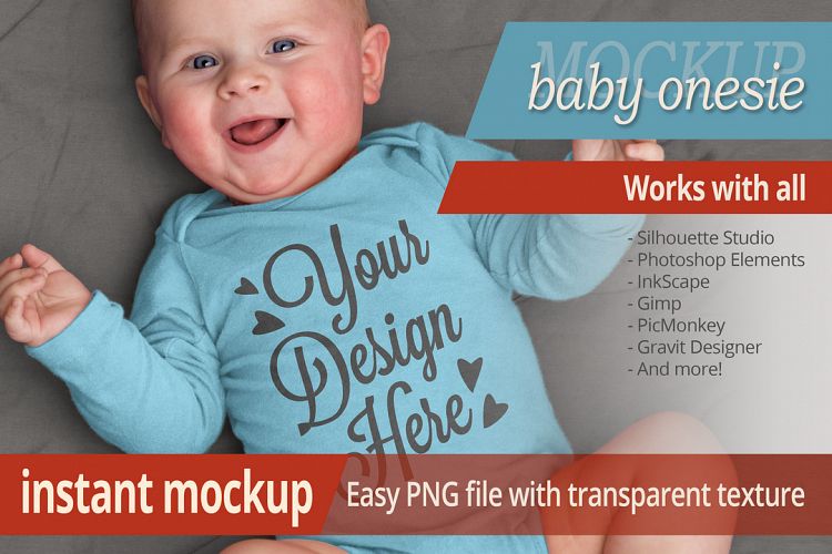 Instant photorealistic baby onesie mockup