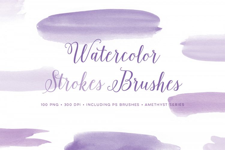 Watercolor PS brushes brush strokes with bonus PNG