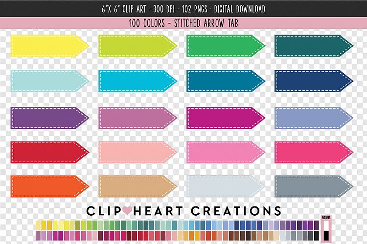 Stitched Arrows Clip Art - 100 Clip Art Graphics
