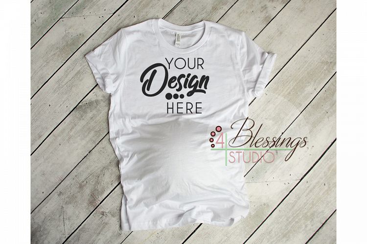 Maternity T Shirt Mockup Bella Canvas 3001 White Tee Shirt