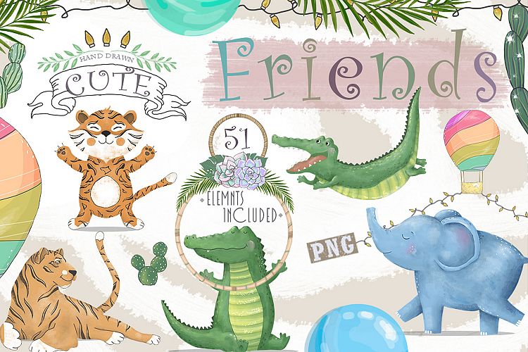 Cute Friends Graphic Animals