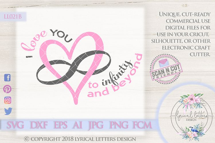 I Love You To Infinity And Beyond Svg Cut File Ll021b 12708 Cut Files Design Bundles