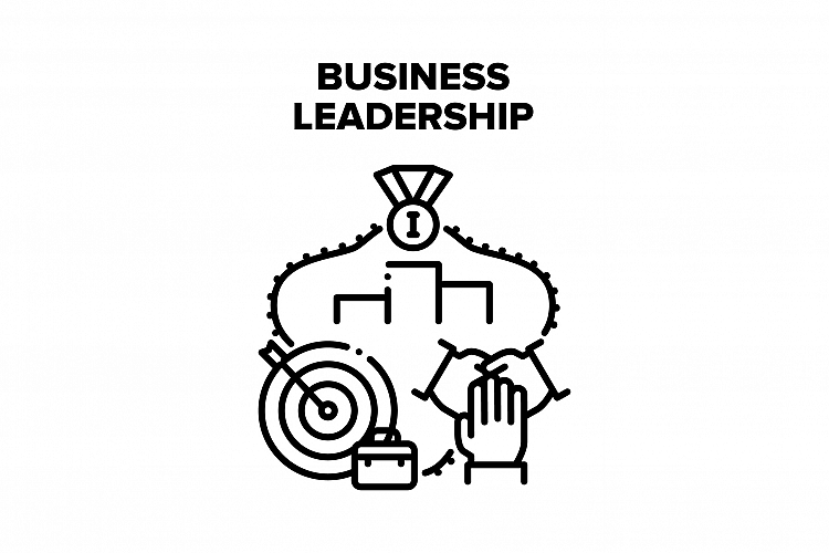 Business Leadership Team Vector Black Illustration example image 1