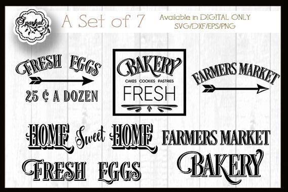 Download Vintage Farmhouse SET of 7 Stencil, Quotes, Digital ...