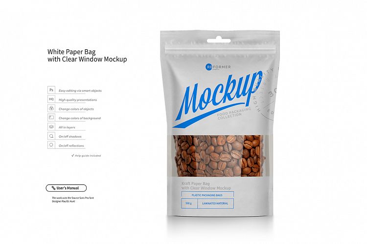 White Paper Bag Stand Up Pouch Doypack