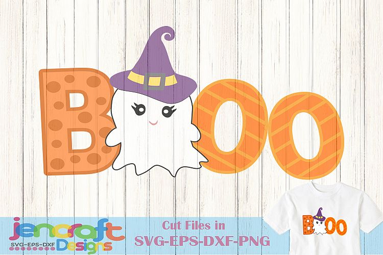 Boo Ghost svg Halloween saying SVG Witch Hat Cut file