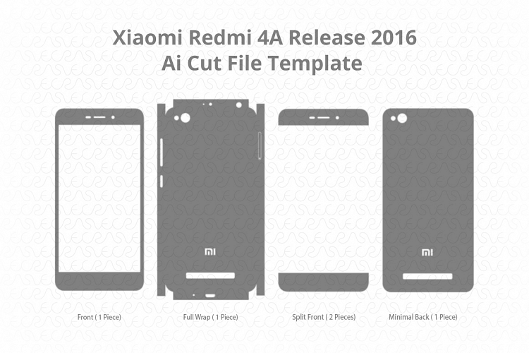 Xiaomi Redmi 4A Vinyl Skin Vector Cut File Template 2016