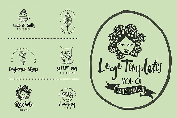 Feminine premade hand drawn logo 01