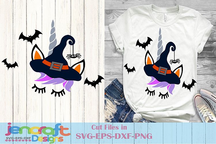 Unicorn Witch Svg - Halloween Face Svg File image down