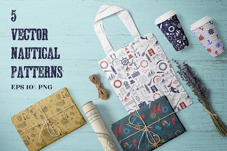Vector nautical patterns.