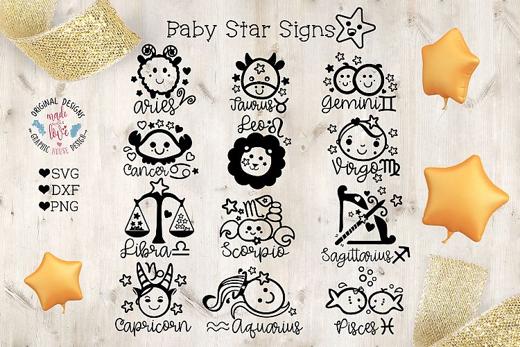 Baby Star Signs Horoscope in SVG, DFX, PNG