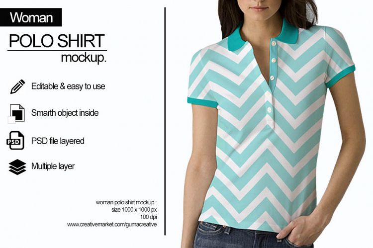 Women Polo Shirt Mockup
