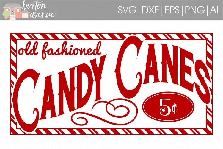 Old Fashioned Candy Canes for Sale Christmas SVG File