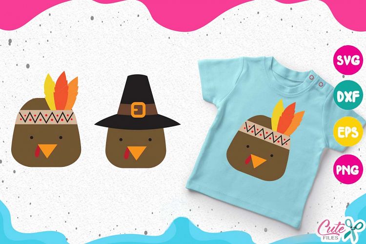 Download Turkey face svg, Feathers, Pilgrim hat, Thanksgiving ...