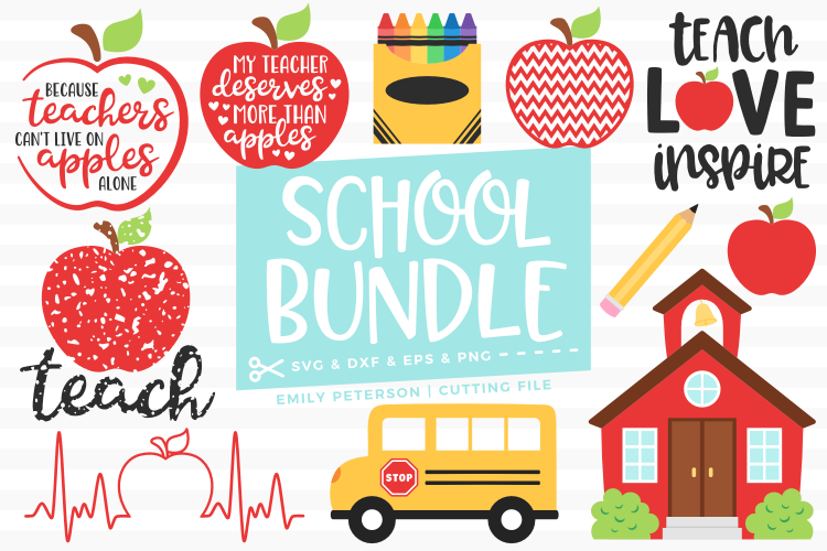 School Bundle 11 Designs SVG DXF EPS PNG