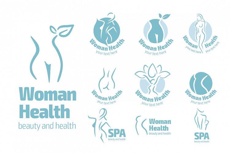Set of elegant femininity woman silhouettes