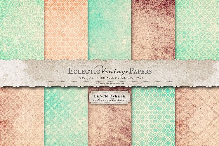 Vintage Printable Papers - Beach Breeze