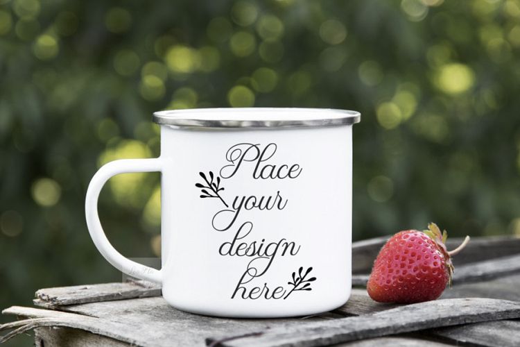Camping tin mug mockup cup mock ups metal camp enamel vegan