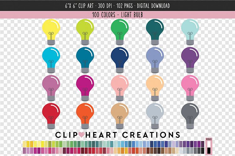 Light bulbs Clip Art - 100 Clip Art Graphics