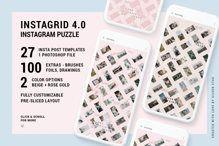 InstaGrid 4.0 - Instagram Puzzle Template - Grid Template