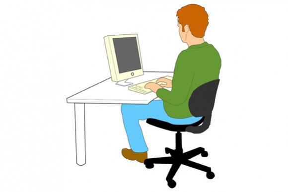 Man Typing Computer example image 1