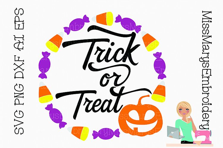 Trick Or Treat Candy Ring SVG Cutting File PNG DXF