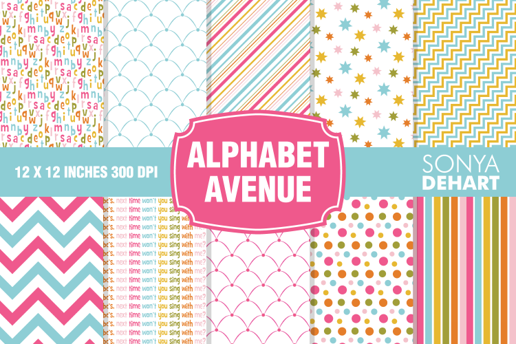 Alphabet Avenue Kids Digital Paper Pattern Pack