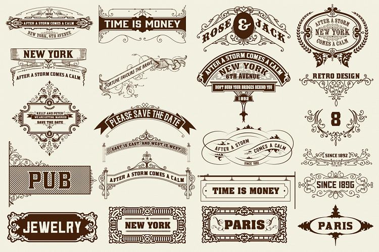 Pack of Labels and banners