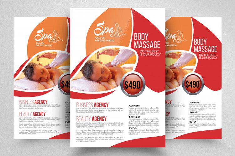 Spa   body Massage Flyer Template