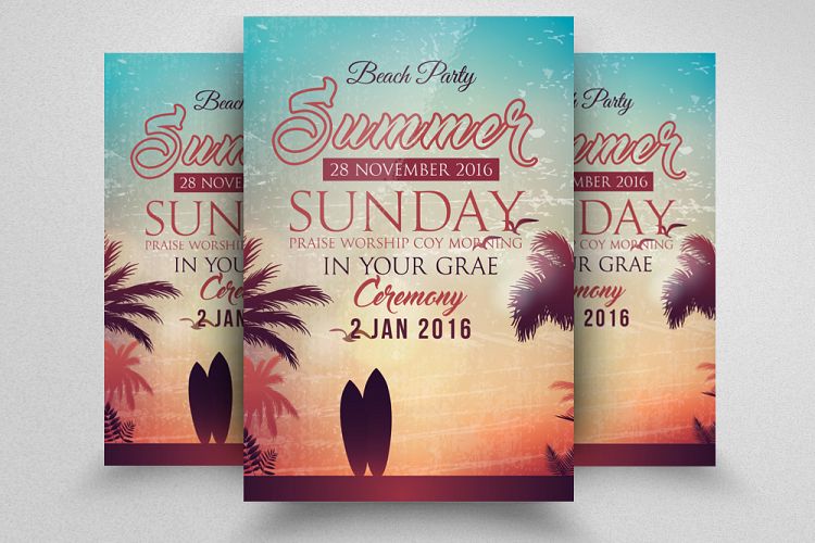 Sunday Beachy Pary Flyer